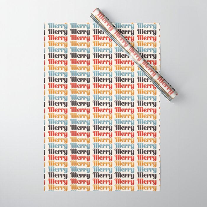 Merry typography Wrapping Paper