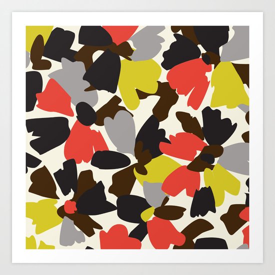 mod floral Art Print