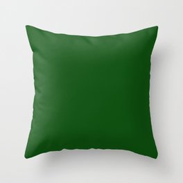 Dark green, color of green needles, mossy green, Throw Pillow