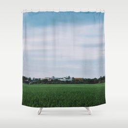 afternoon view near rice fields Shower Curtain