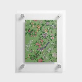 Chinoiserie Magpie Peony Garden Summer Green Floating Acrylic Print
