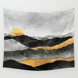 Gold and Grey Peaks Wall Tapestry