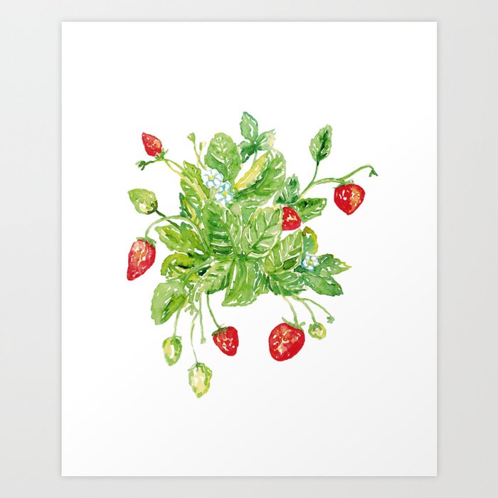 Strawberry Kitchen Decor Art Print