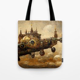 Steampunk Flying Fortress Tote Bag