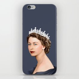 Queen Elizabeth II in Blue Satin iPhone Skin