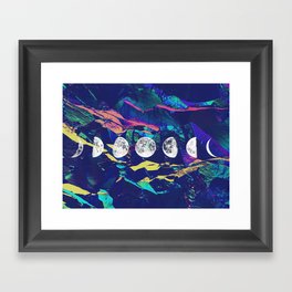 Holo Mountains and Moon Framed Art Print