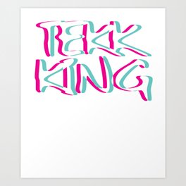 Techno Rave Tekk King Trippy EDM Glitch Hadstyle Art Print | Hardtekk, Hardstlyle, Graphicdesign, Speedcore, Uptempo, Rave, Festival, Trippy, Gift, Rawstyle 