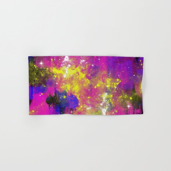 Journey Through Space - Abstract purple and blue, space themed artwork Hand & Bath Towel