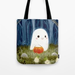 Little ghost and pumpkin Tote Bag