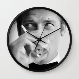 Roger Moore black and white Prints Wall Clock