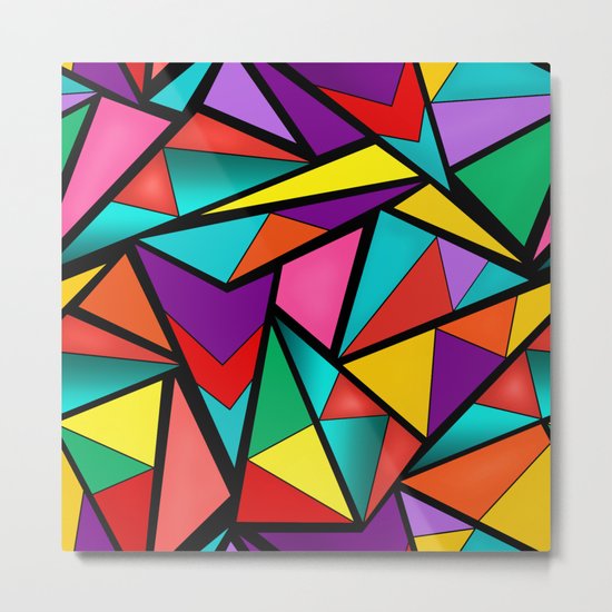 Abstract bright multicolored geometric pattern . 4 . Metal Print