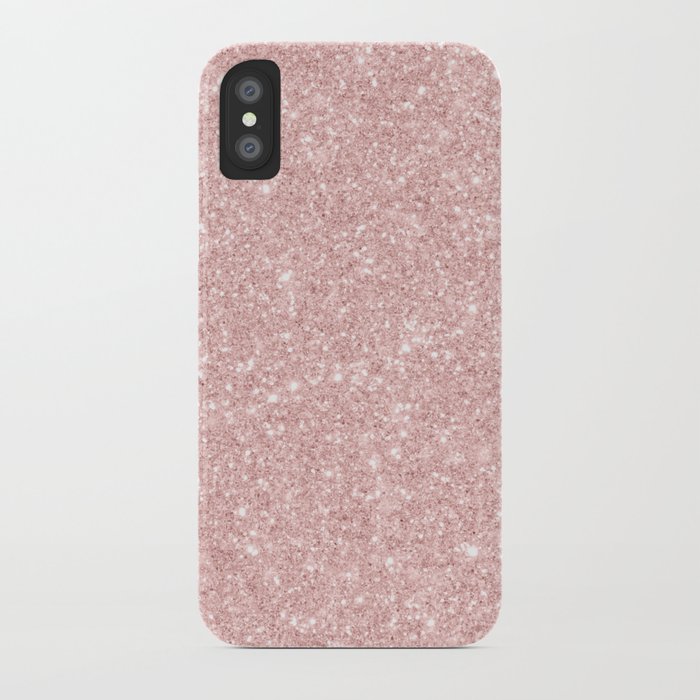 Trendy girly blush pink modern abstract glam glitter iPhone Case