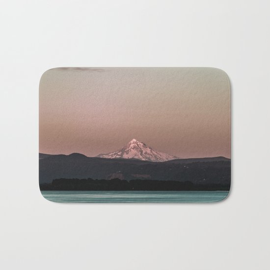 Pastel Peak - Mt. Hood over the Columbia Bath Mat