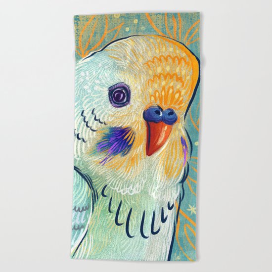 Minty Parakeet Beach Towel
