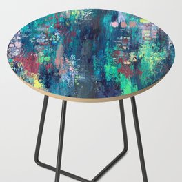dissonance, abstract painting Side Table