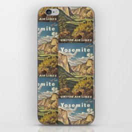 Yosemite Park Retro Poster, Vintage Prints iPhone Skin