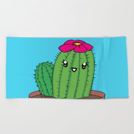 Adorable cactus Beach Towel