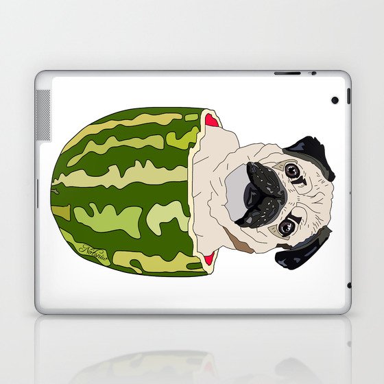 Pug Watermelon Laptop & iPad Skin