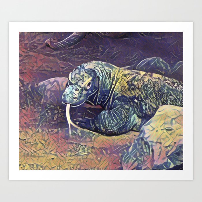 In Front Of Komodo Dragon Art Print Home Decor Wall Art Poster 