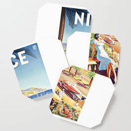 1935 Nice France Travel Poster Coaster
