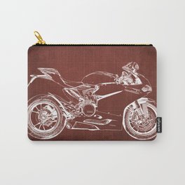 Blueprint Ducat Superbike 1299 Panigale 2015 RED Background Carry-All Pouch