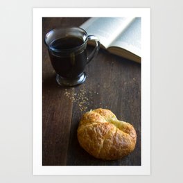 Coffee and Croissant Art Print