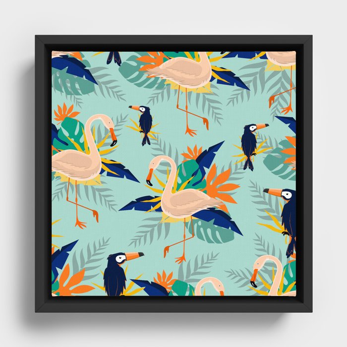Toucan and Gooses Framed Canvas