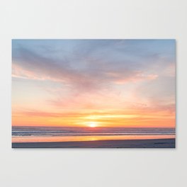 Sunset at the Beach-Oregon Coast and Pacific Ocean Photography Canvas Print