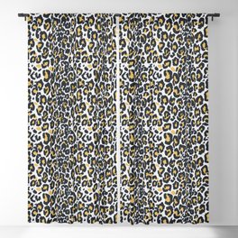 black and white 00s leopard Blackout Curtain