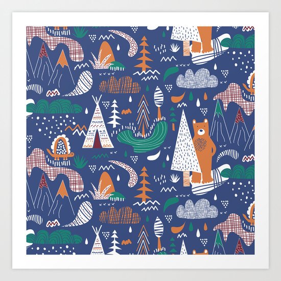 Bear camp Art Print