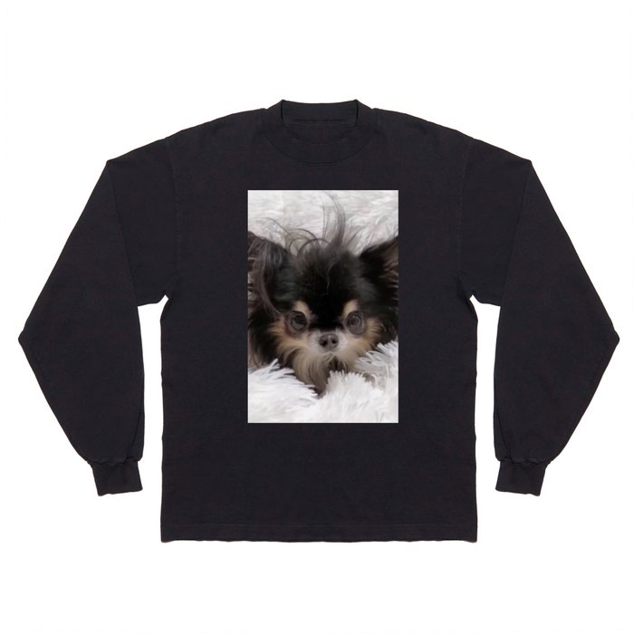 Little And Adorable Black And Beige Doggy Long Sleeve T Shirt