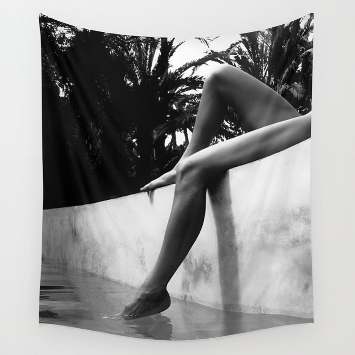 Dip your toes into the water, female form black and white photography - photographs Wall Tapestry