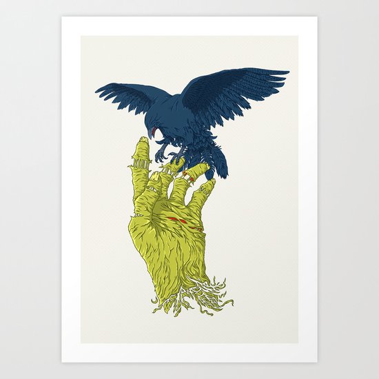 Corvo-papa-zumbi Art Print
