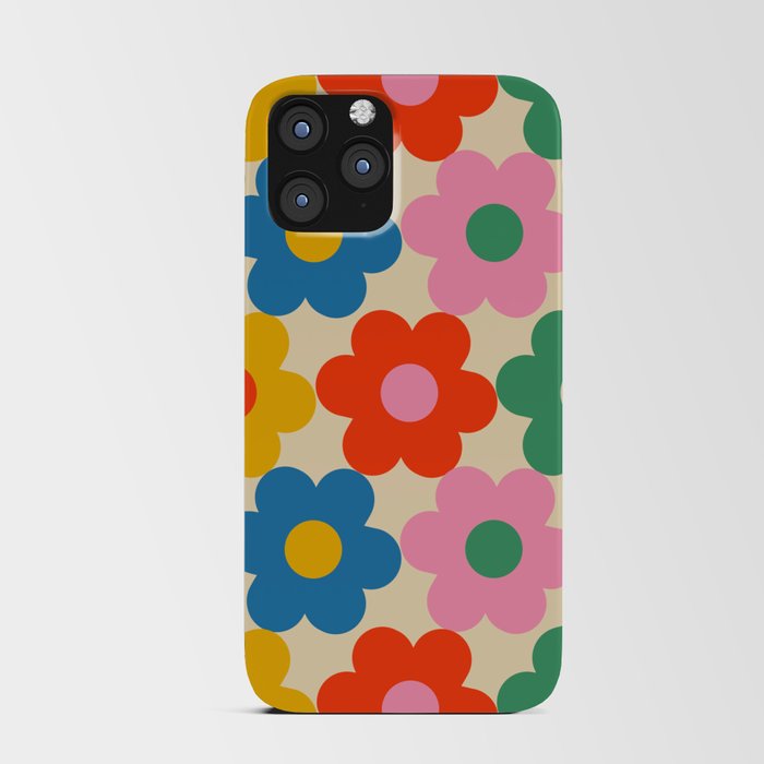 Little Flowers Colorful Floral Pattern in Rainbow Pop Colors 3 iPhone Card Case