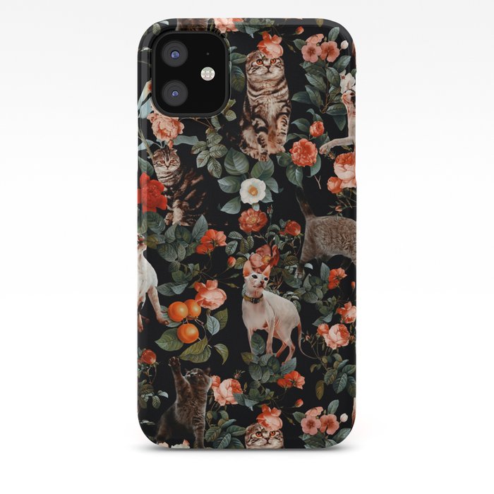 Floral pattern with cats iphone 11 case Floral pattern with cats iphone 11 case