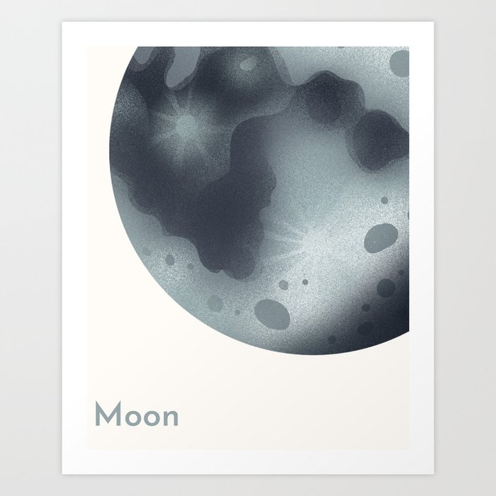 Moon - Earths moon, space, planet, kids, science, earth, planets, astronomical Art Print