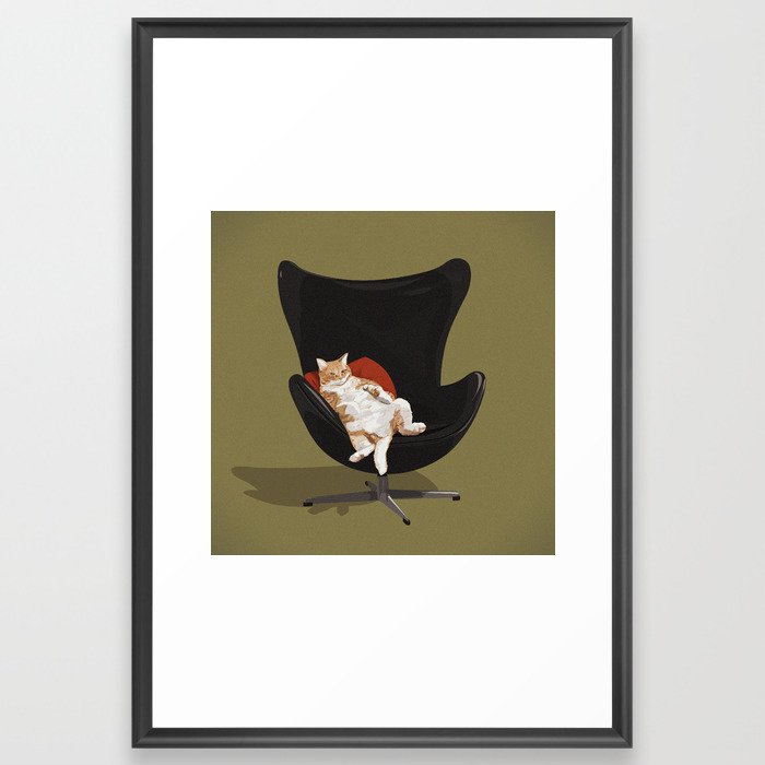 Cats on Chairs collection - ⋕1 Framed Art Print