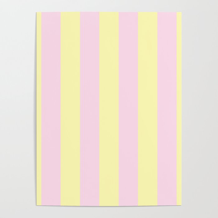 Pink Yellow Soft Stripe - Tinted Futurism Poster