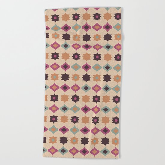 Retro pattern . Pastel . Beach Towel