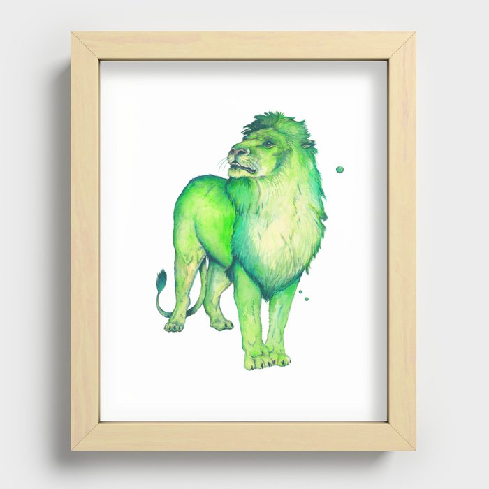 Green Lion Recessed Framed Print