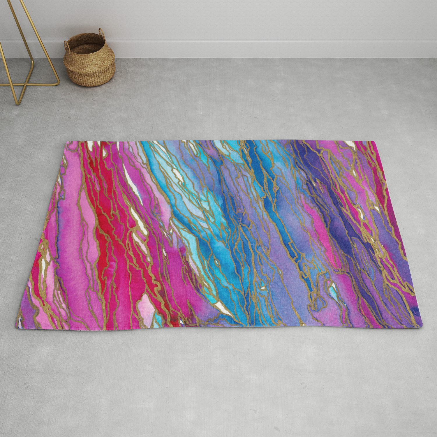 Agate Magic Pinkaqua Red Lavender Marble Geode Natural Stone