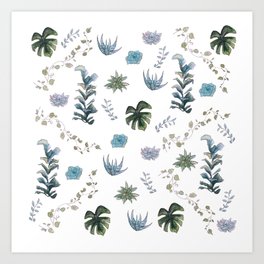 Indoor plant pattern Art Print