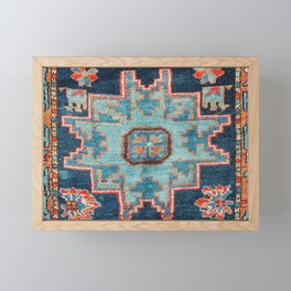 Karabakh  Antique South Caucasus Azerbaijan Rug Print Framed Mini Art Print