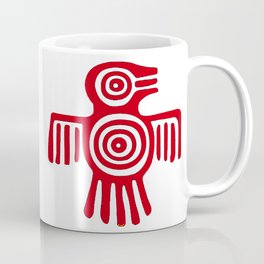 Native American Inspired Bird Hawk Eagle Red Coffee Mug