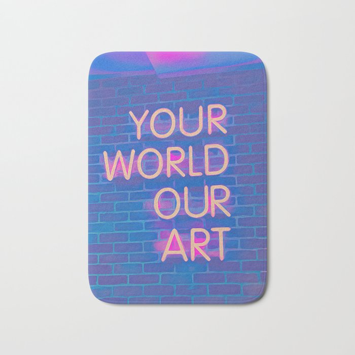 Your World Our Art pink, dreams, pastel, love, cute,  Bath Mat