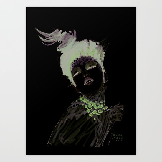 Purple dramatic fashion illustration Art Print