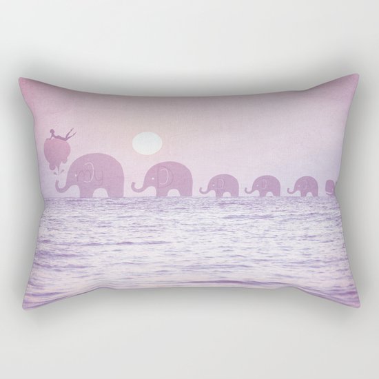 Elephants - a dream walk Rectangular Pillow