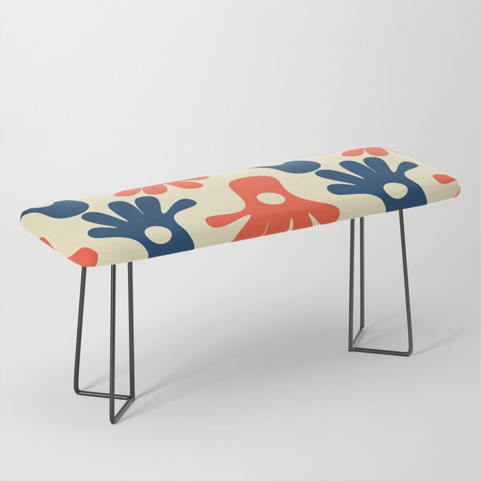 Abstract vintage hand pattern - Portland Orange and Ateneo Blue Bench