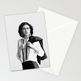 Frida Kahlo Wearing White Shirt Stationery Card