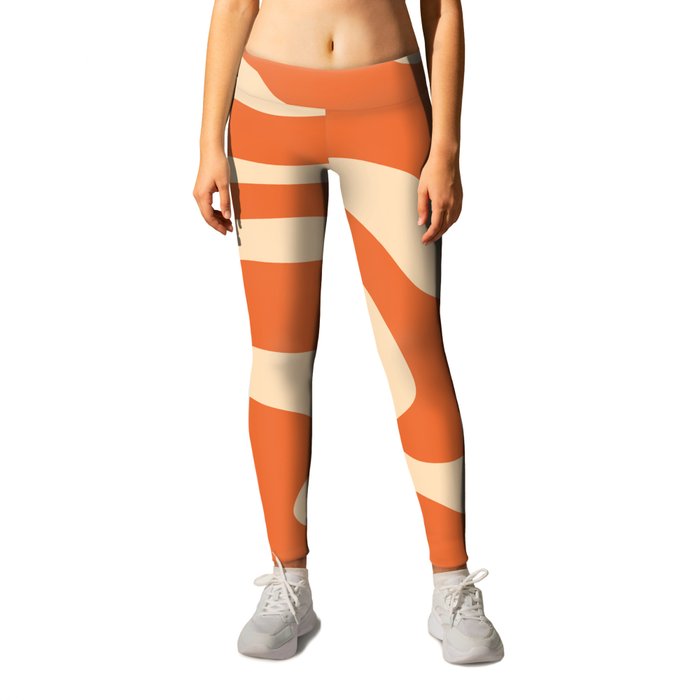 Sunny Orange Swirl Leggings